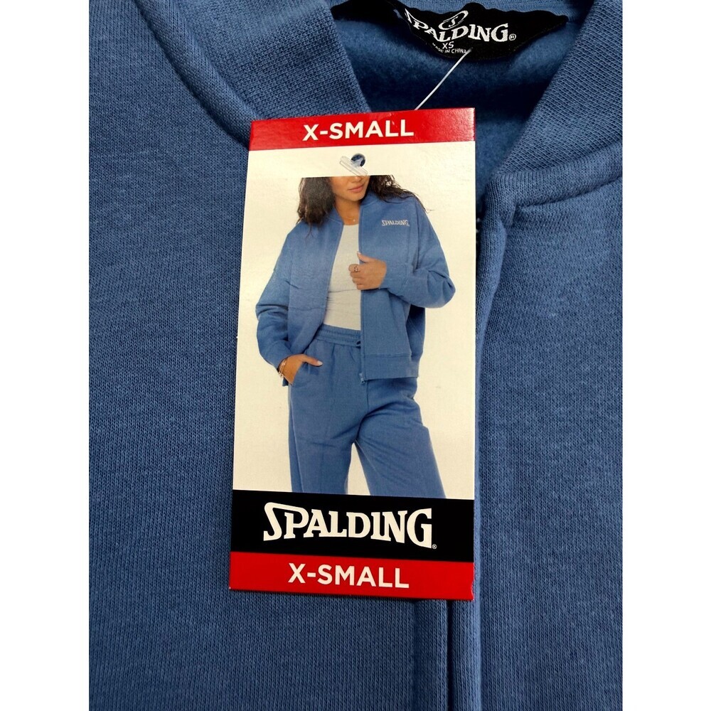 NWT Spalding Fleece Bomber Jacket Women's XS Light Blue Full-Zip Long Sleeve - Picture 4 of 5
